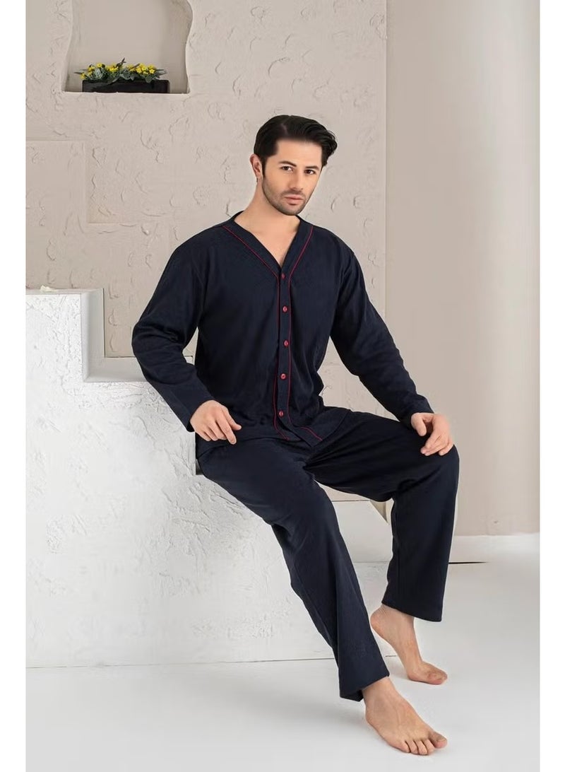 Mutlu City Men's Buttoned High Quality Cotton Pajama Set 16511 - Image 1